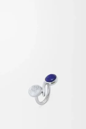 Anillo «Anagram Pebble» de plata de ley y lapislázuli