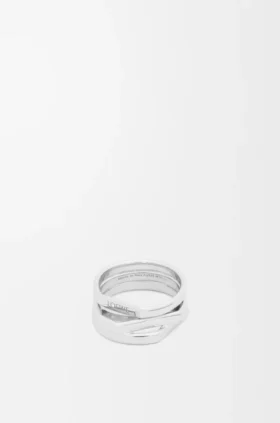 Anillo apilado de plata de ley