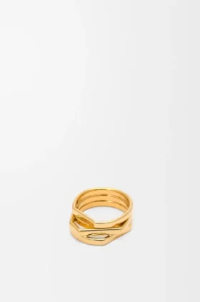Anillo apilado de plata de ley