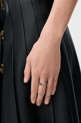 Anillo apilado de plata de ley