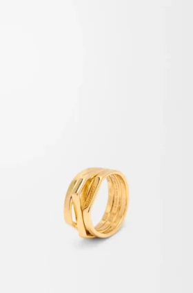 Anillo apilado de plata de ley