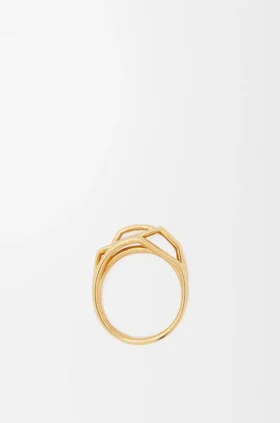 Anillo apilado de plata de ley y esmalte