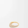 Anillo de estribo en plata de ley y cristales