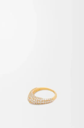 Anillo de estribo en plata de ley y cristales
