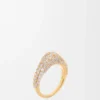 Anillo de estribo en plata de ley y cristales