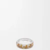 Anillo fino con pavé de plata de ley y cristales