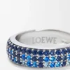Anillo fino con pavé de plata de ley y cristales