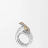 Anillo «Flor» de plata de ley y cristales