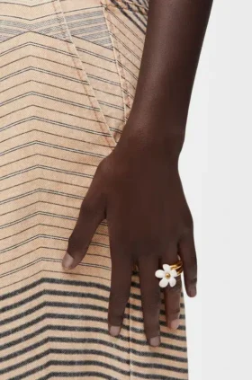 Anillo «Flor» en plata de ley y esmalte