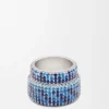 Anillo grande con pavé de plata de ley y cristales