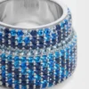 Anillo grande con pavé de plata de ley y cristales