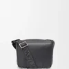 Bandolera Military XS en piel de becerro lisa y suave y jacquard