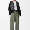 Blusa tipo pijama en piel de cordero napa