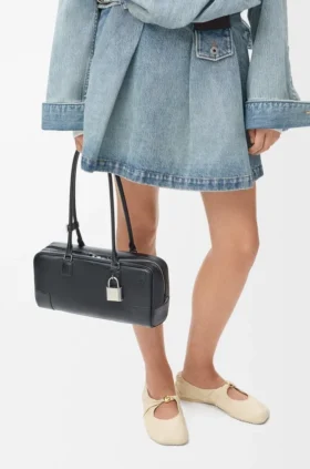 Bolso Amazona 31 Cropped en piel de becerro brillante