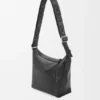 Bolso bandolera Cubi pequeño en piel de becerro lisa y suave con jacquard