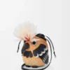 Bolso «Bird» de palma de iraca y piel de becerro