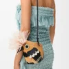 Bolso «Bird» de palma de iraca y piel de becerro
