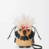 Bolso «Bird» de palma de iraca y piel de becerro