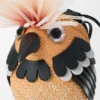 Bolso «Bird» de palma de iraca y piel de becerro