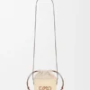 Bolso cuadrado de palma de iraca y piel de becerro