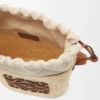 Bolso cuadrado de palma de iraca y piel de becerro