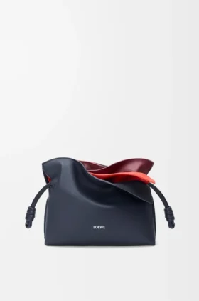 Bolso de mano «Flamenco» en miniatura con capas, en piel de becerro napa