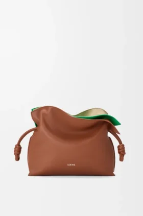 Bolso de mano «Flamenco» mediano con capas, en piel de becerro napa