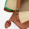 Bolso de mano «Flamenco» mediano con capas, en piel de becerro napa