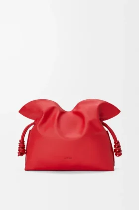 Bolso de mano «Flamenco» mediano con detalle de espiral, en piel de becerro napa