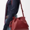 Bolso de mano Flamenco mediano en piel de becerro napa