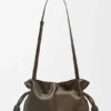 Bolso de mano Flamenco mediano en piel de becerro napa
