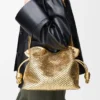 Bolso de mano Flamenco mediano en piel de cordero laminada