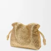 Bolso de mano Flamenco mediano en piel de cordero laminada