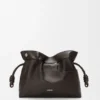 Bolso de mano Panta Medium Flamenco en piel de becerro brillante