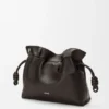 Bolso de mano Panta Medium Flamenco en piel de becerro brillante