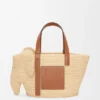 Bolso «Elephant Basket» de rafia y piel de becerro