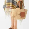 Bolso «Elephant Basket» de rafia y piel de becerro