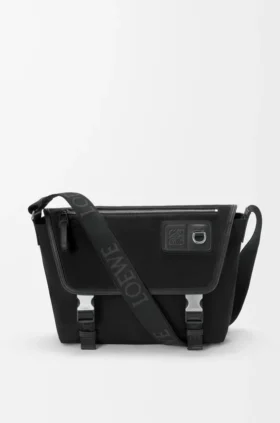 Bolso Flex Messenger mediano en lona y ante