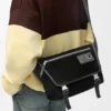 Bolso Flex Messenger mediano en lona y ante