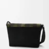 Bolso Flex Messenger mediano en lona y ante cepillado