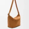 Bolso hobo «Loop» grande en piel de becerro de ante
