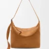 Bolso hobo «Loop» grande en piel de becerro de ante