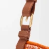 Bolso Loewe Swing mediano de rafia y piel de becerro