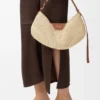Bolso Loewe Swing mediano de rafia y piel de becerro