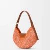 Bolso Loewe Swing mediano de rafia y piel de becerro