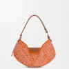 Bolso Loewe Swing mediano de rafia y piel de becerro