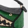 Bolso Puzzle Edge pequeño en rafia y piel de becerro
