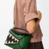 Bolso Puzzle Edge pequeño en rafia y piel de becerro