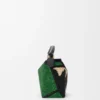 Bolso Puzzle Edge pequeño en rafia y piel de becerro