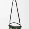 Bolso Puzzle Edge pequeño en rafia y piel de becerro